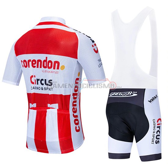 Abbigliamento Ciclismo Corendon Circo Manica Corta 2019 Rosso Bianco